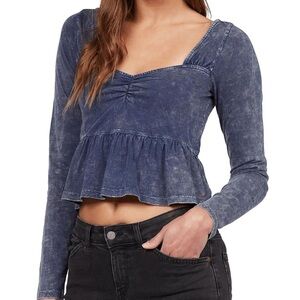 Roxy Dancing Days Denim Crop Top